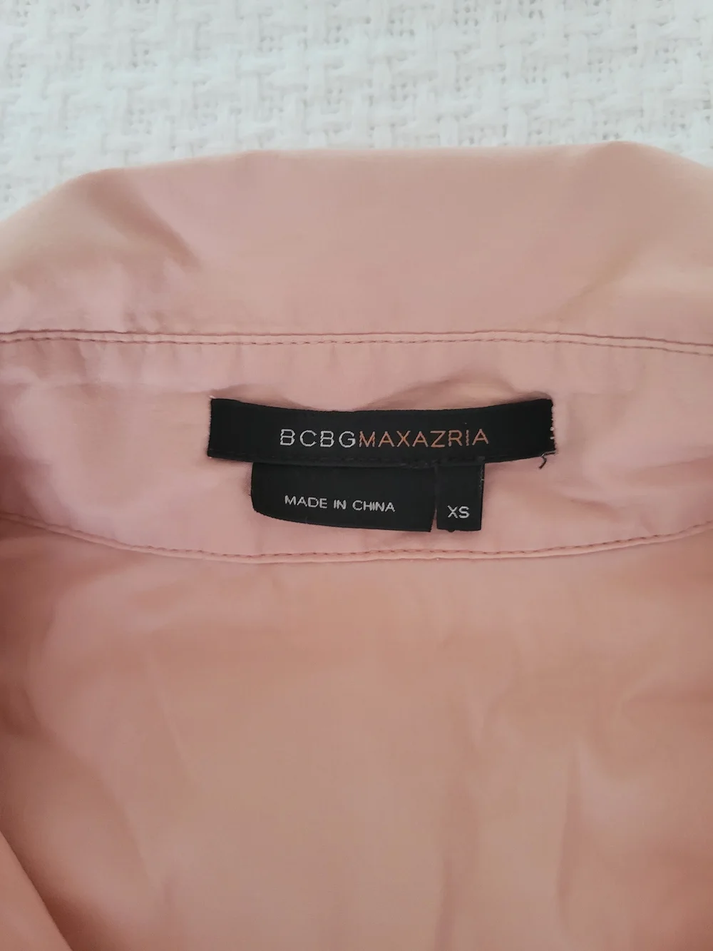 BCBGMaxAzria Blush Pink Ruffle Bell-Sleeve Button-Down Shirt